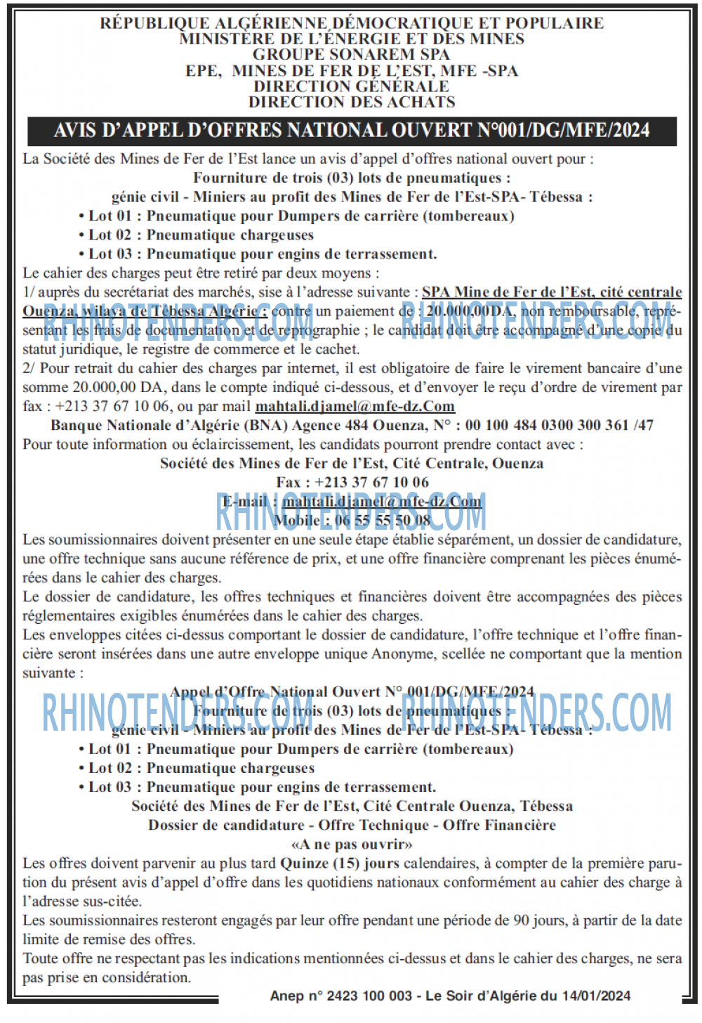 LE SOIR D'ALGERIE