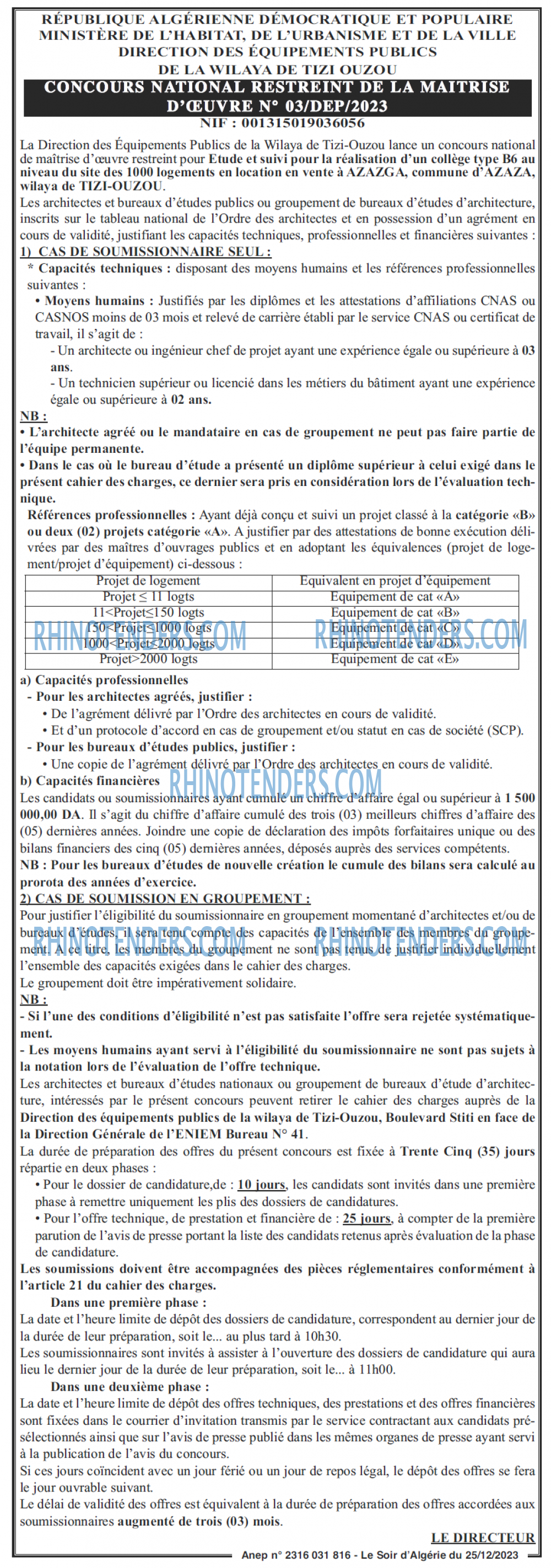 LE SOIR D'ALGERIE