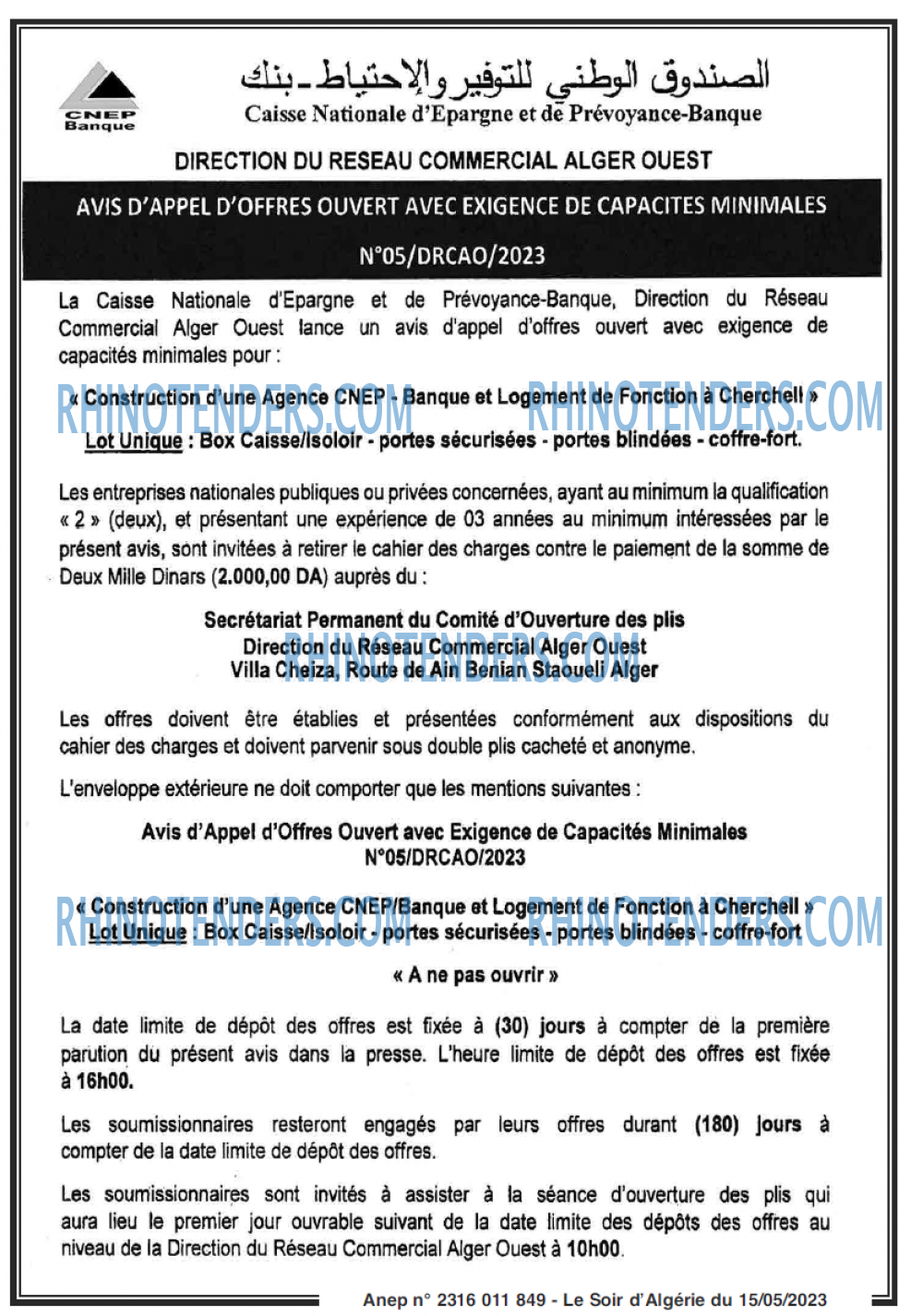 LE SOIR D'ALGERIE