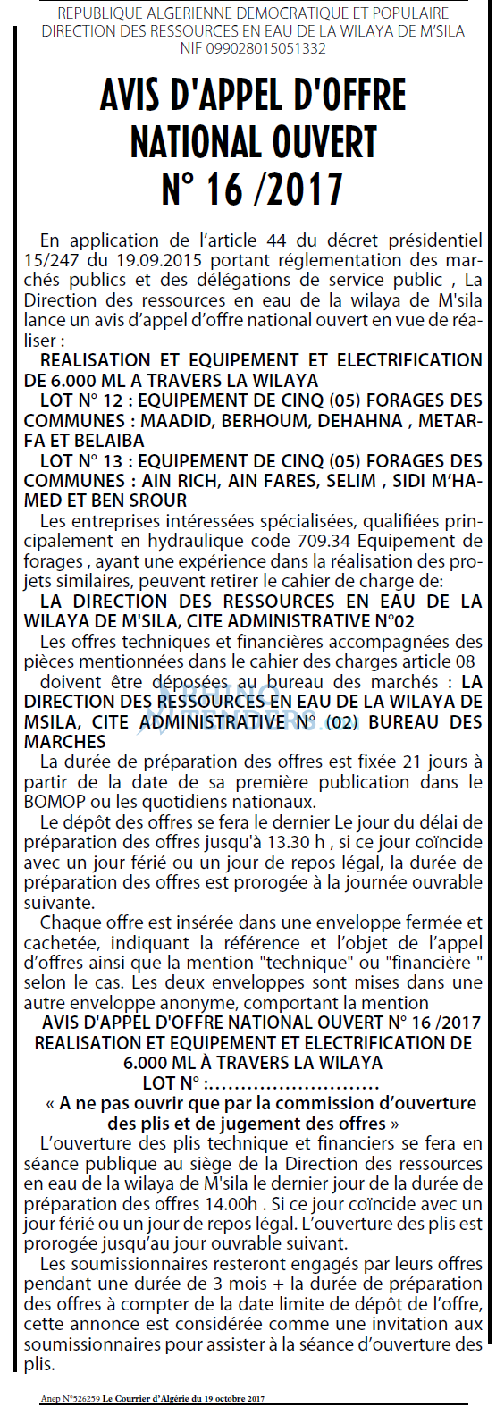 Le Courrier d'Algerie