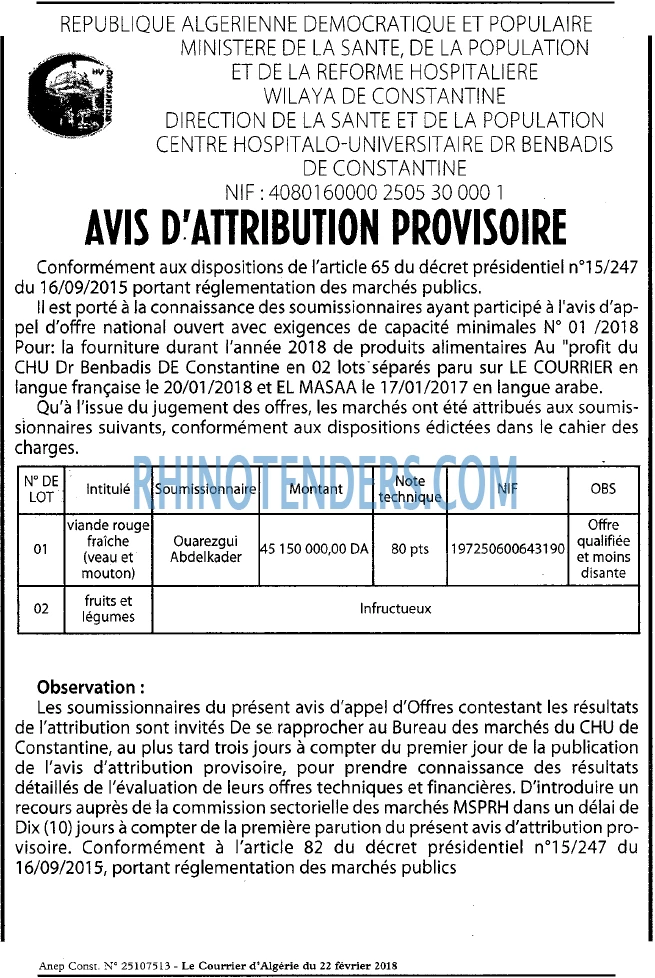 Le Courrier d'Algerie
