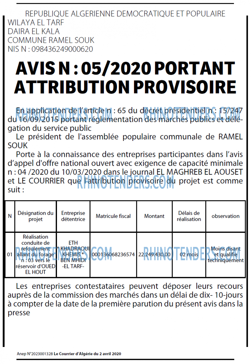 Le Courrier d'Algerie