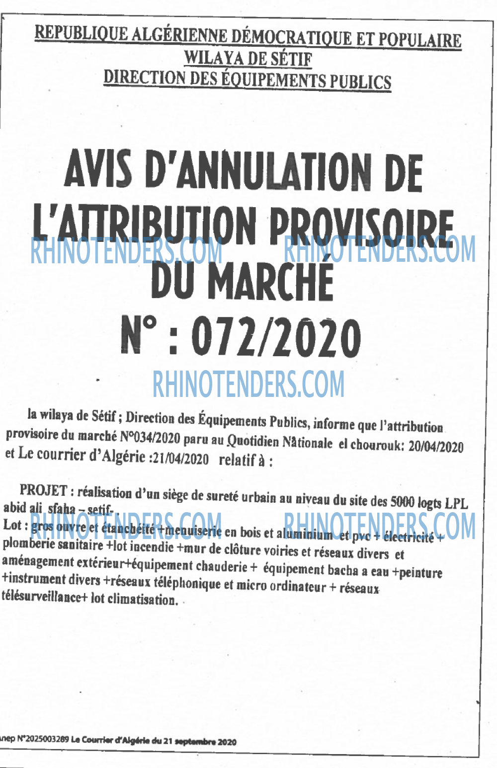 Le Courrier d'Algerie