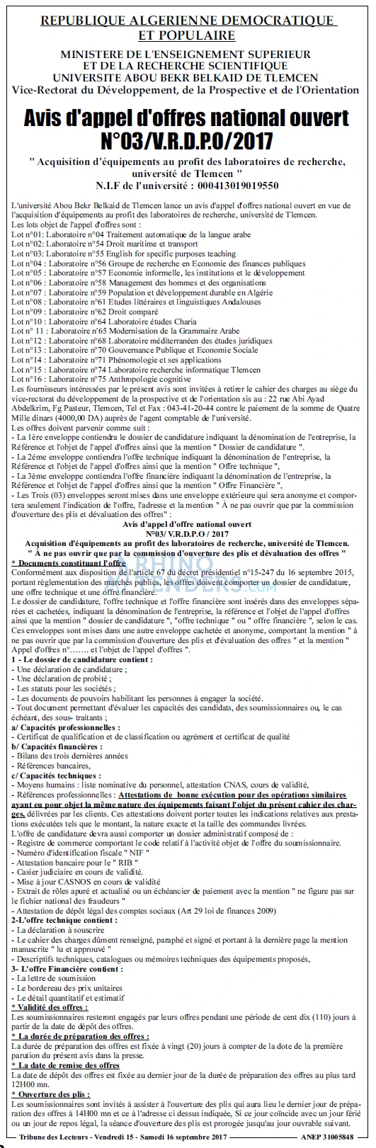 TRIBUNE DES LECTEURS
