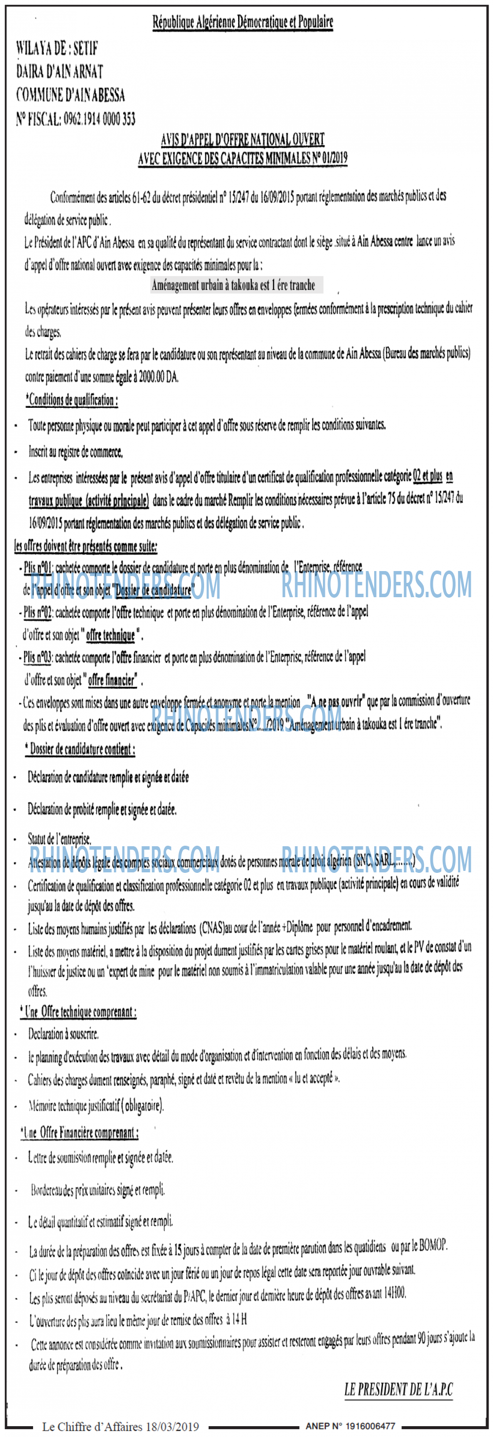 Le Chiffre d'Affaires