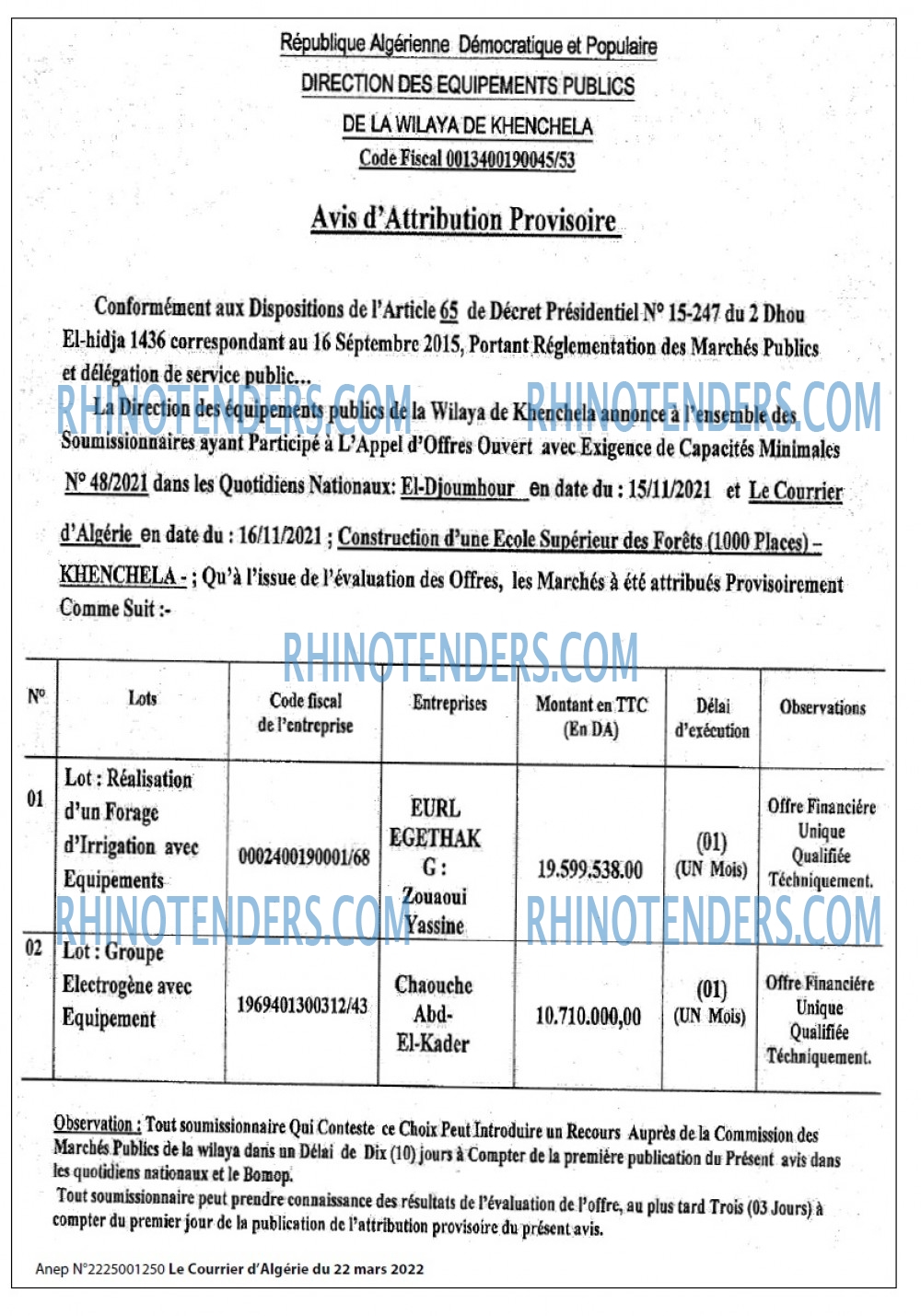 Le Courrier d'Algerie