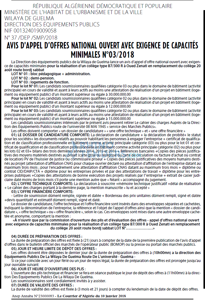 Le Courrier d'Algerie