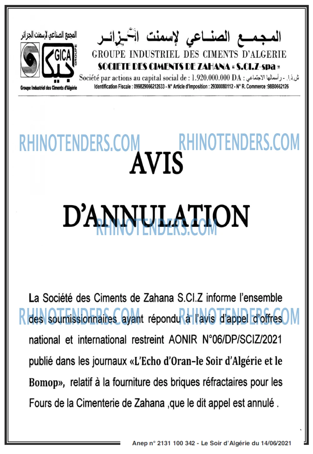 LE SOIR D'ALGERIE
