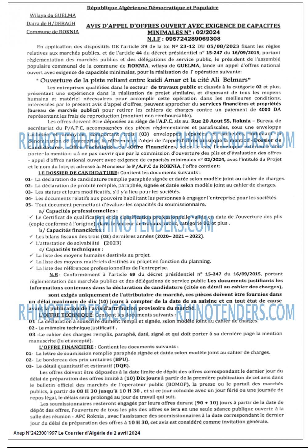 Le Courrier d'Algerie