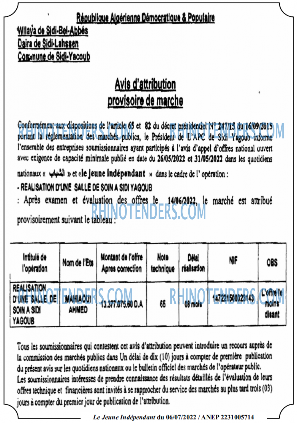Jeune Independant