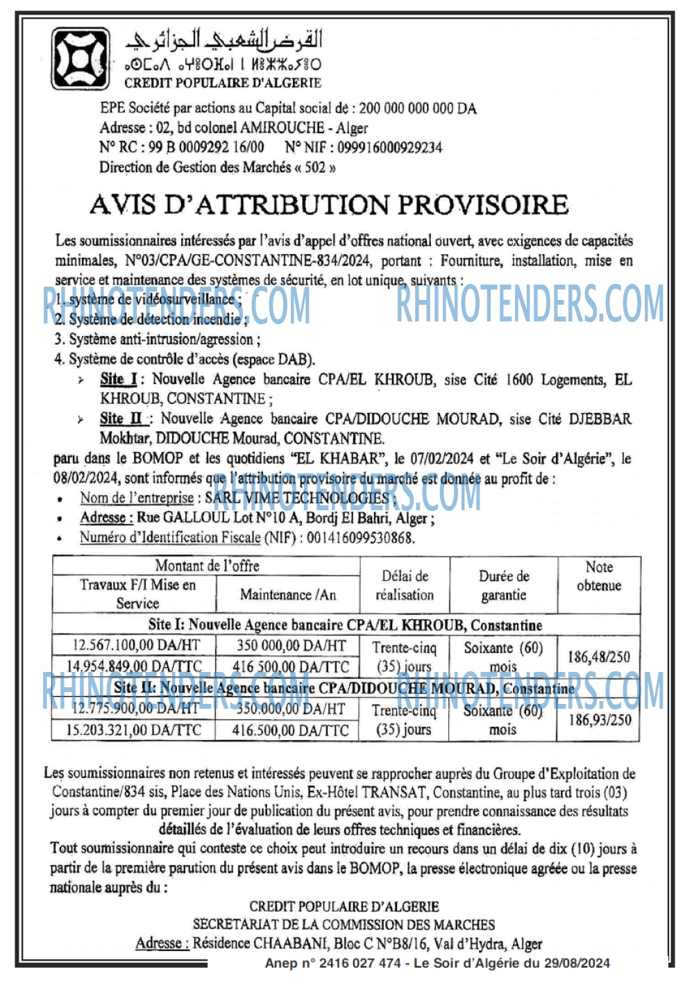 LE SOIR D'ALGERIE