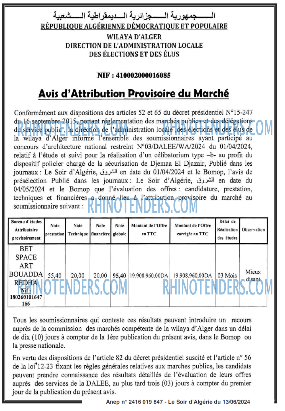LE SOIR D'ALGERIE