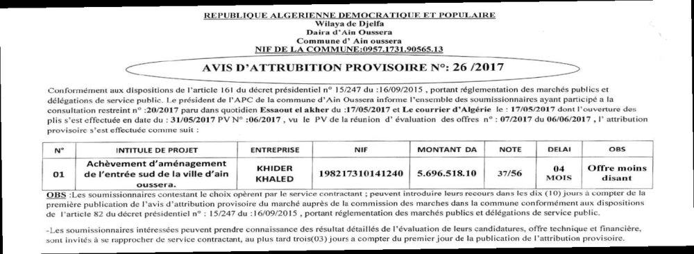 Le Courrier d'Algerie