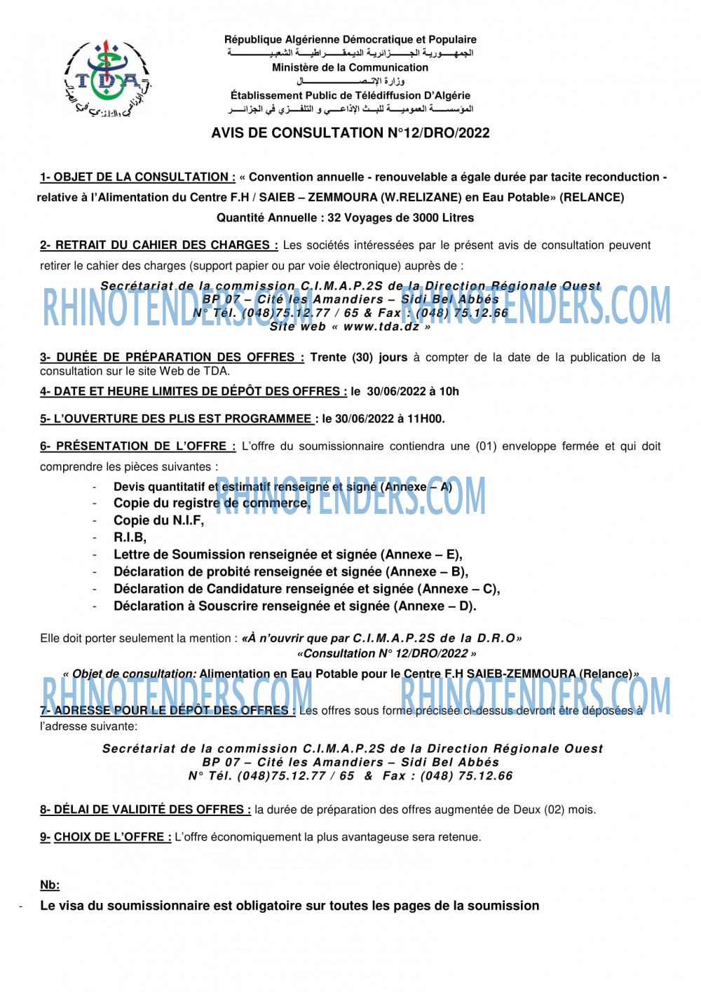 TDA - Télédiffusion d'Algérie