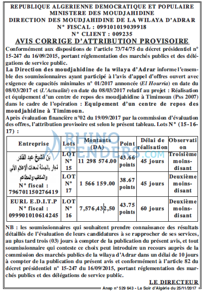 LE SOIR D'ALGERIE