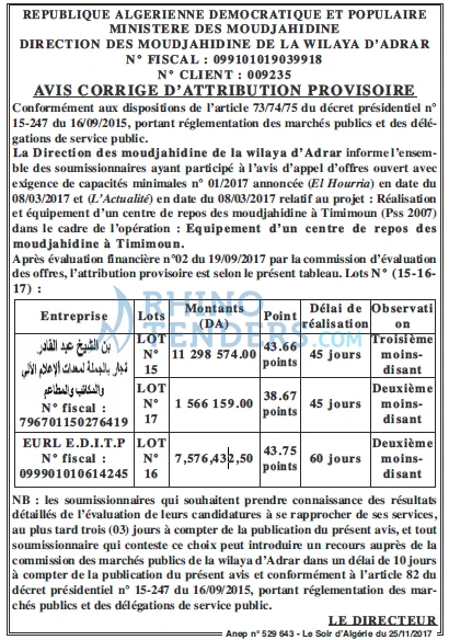 LE SOIR D'ALGERIE