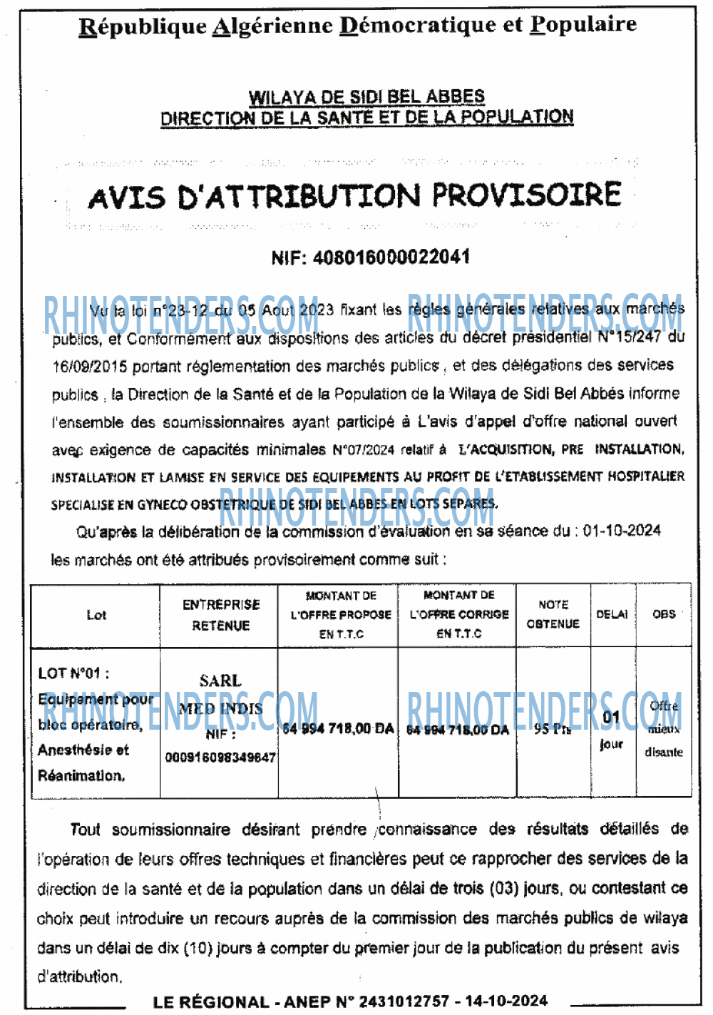 LE REGIONAL