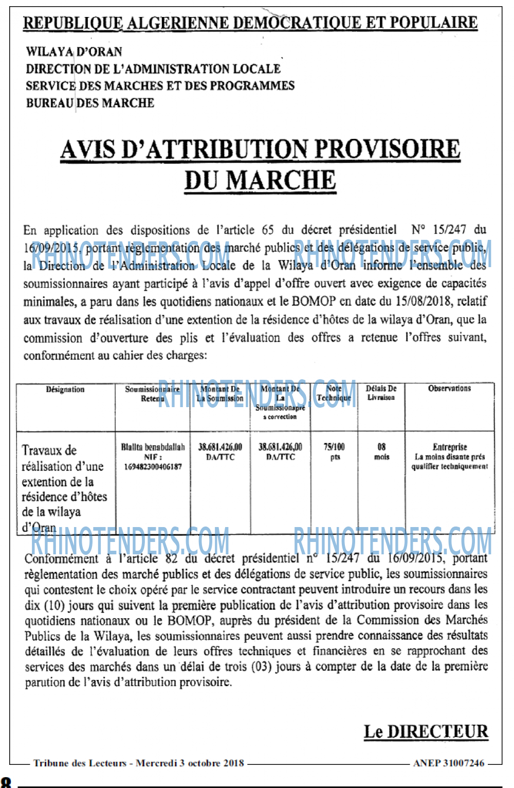 TRIBUNE DES LECTEURS