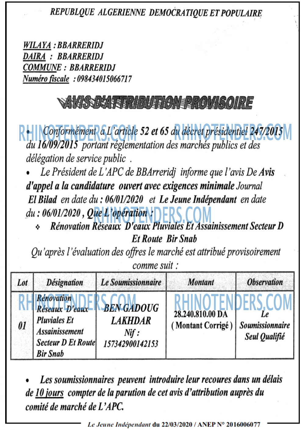 Jeune Independant