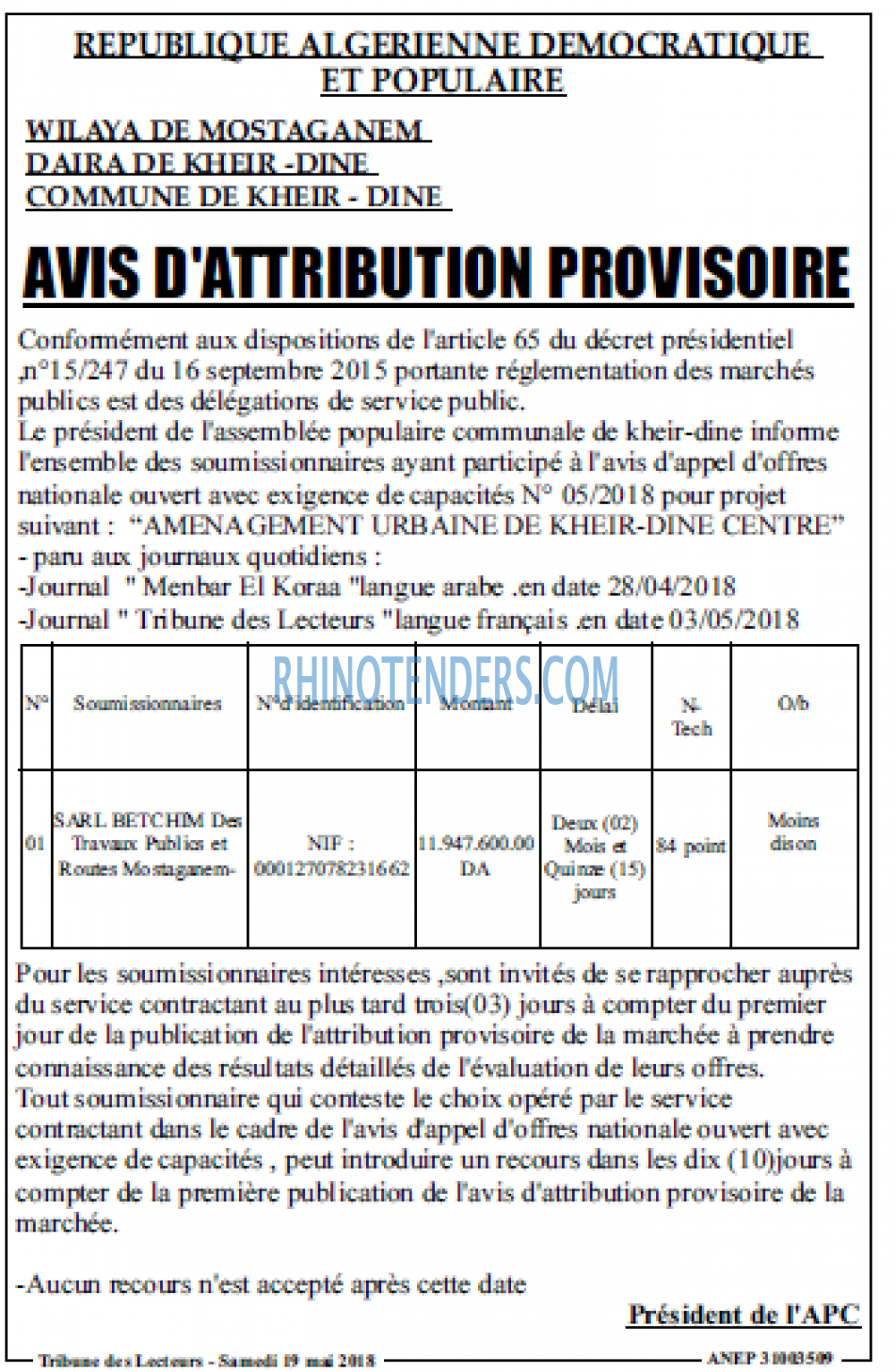 TRIBUNE DES LECTEURS
