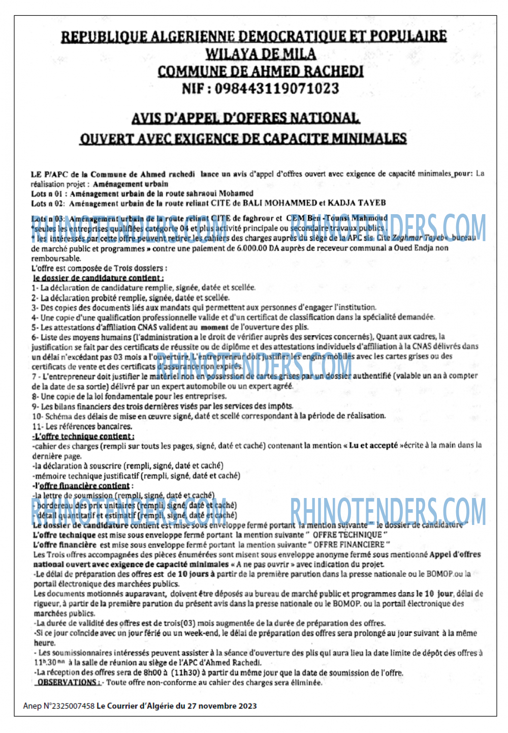 Le Courrier d'Algerie