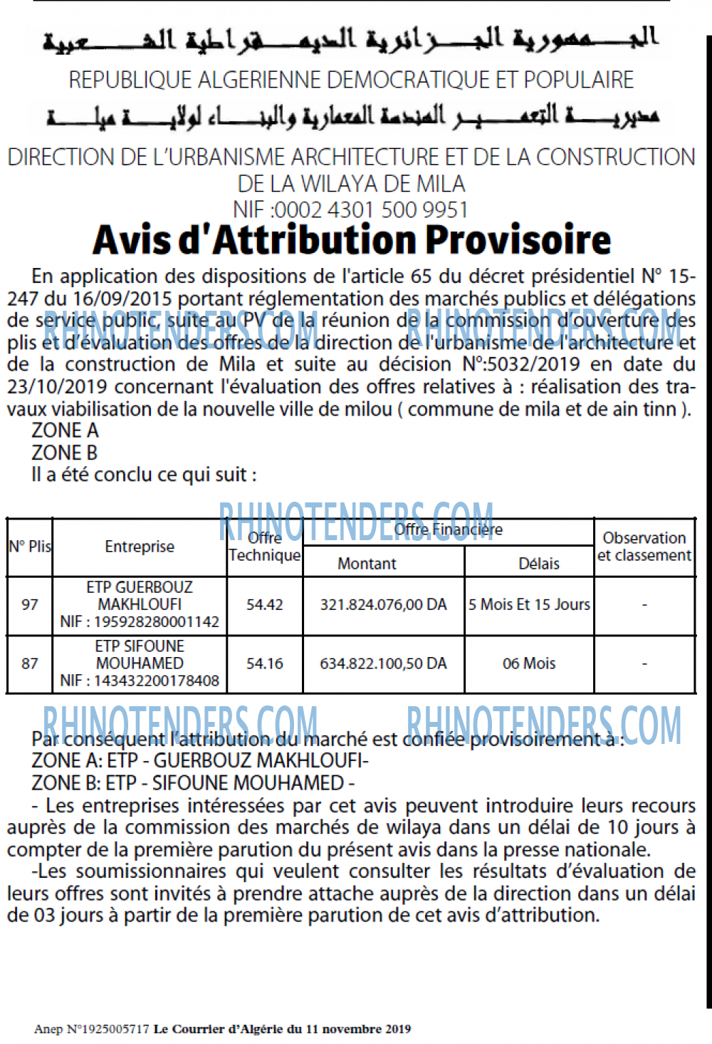 Le Courrier d'Algerie