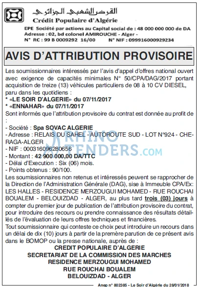 LE SOIR D'ALGERIE