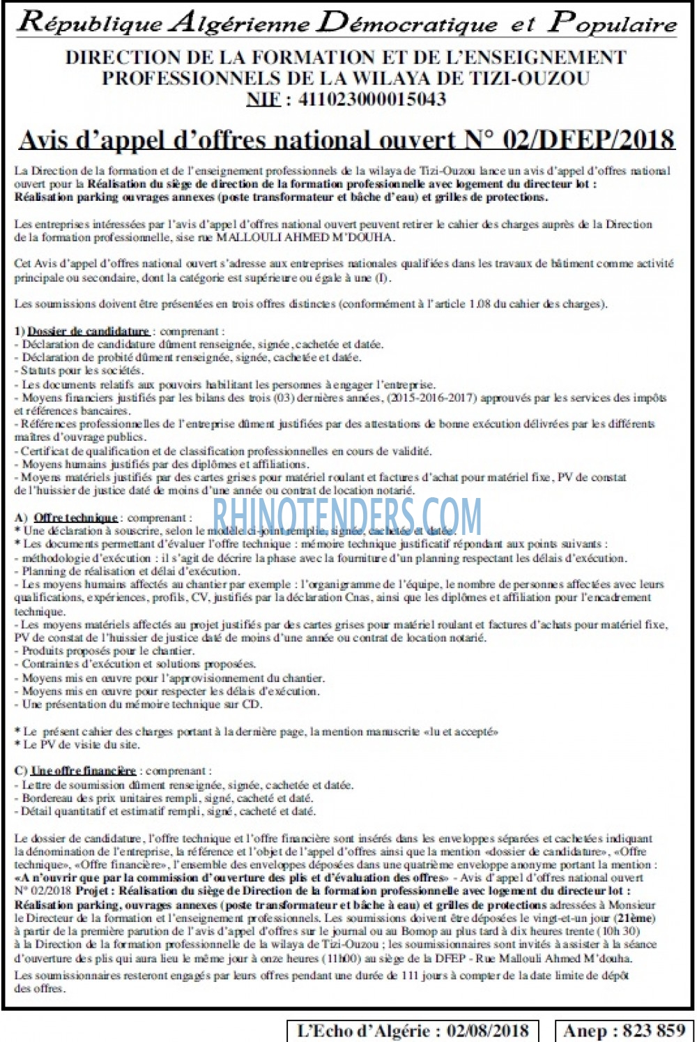 L'ECHO D'ALGERIE