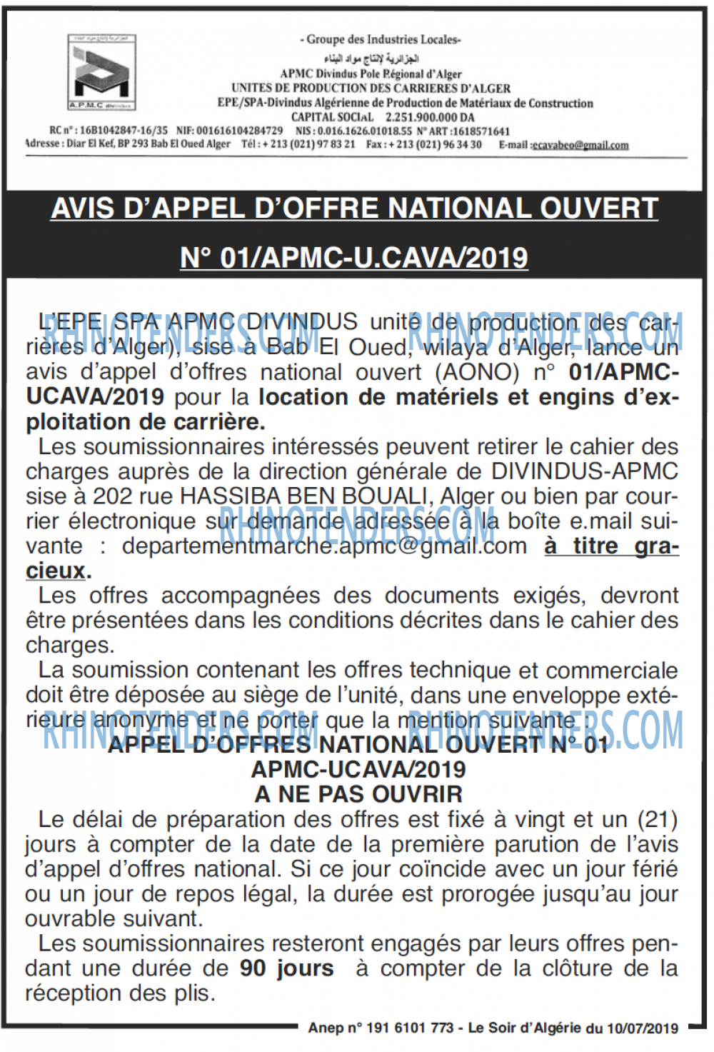 LE SOIR D'ALGERIE