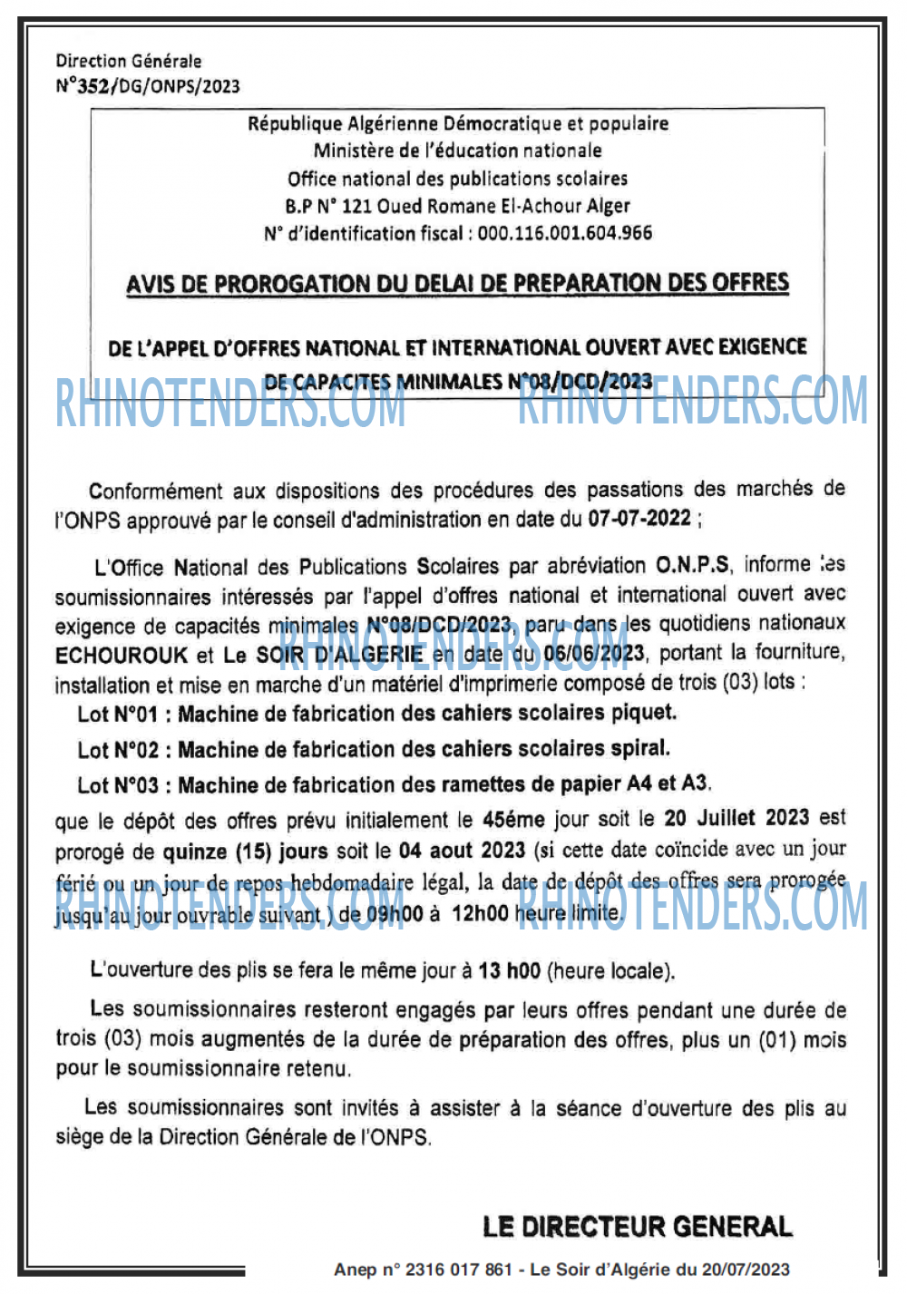 LE SOIR D'ALGERIE
