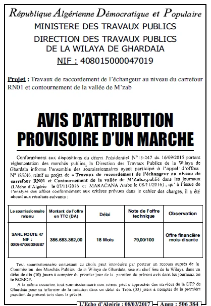 L'ECHO D'ALGERIE