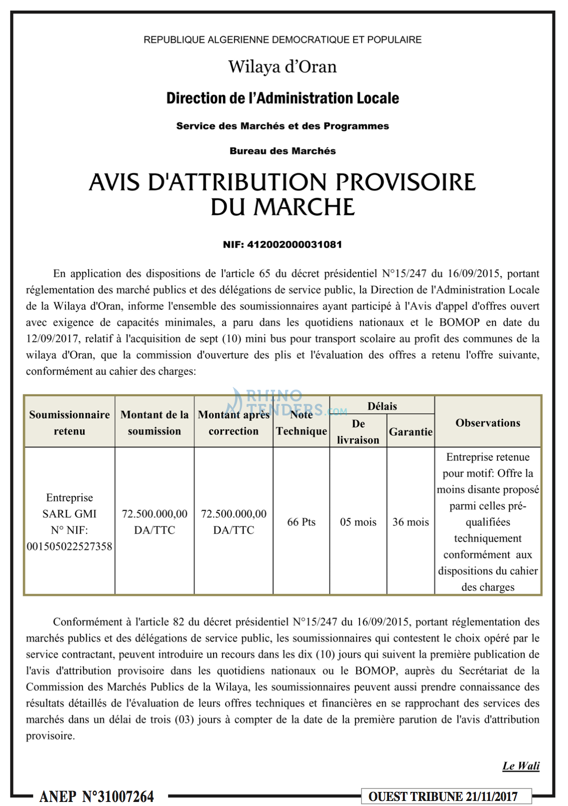 ouest TRIBUNE