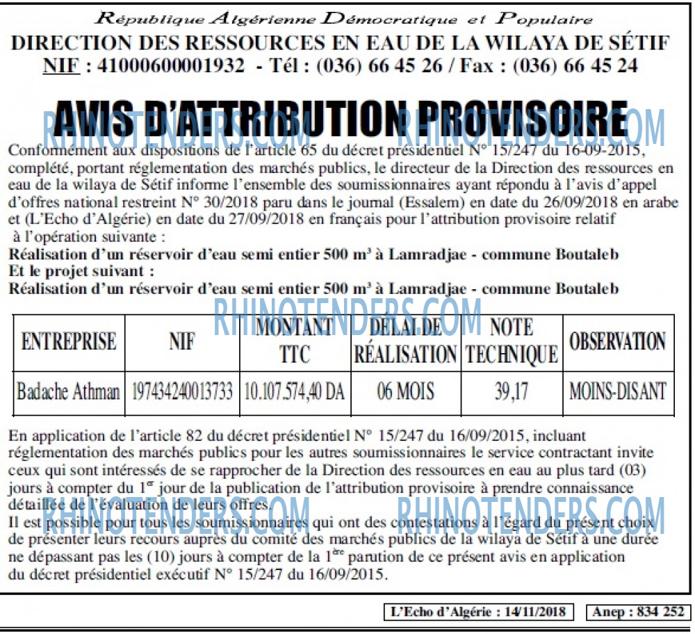 L'ECHO D'ALGERIE