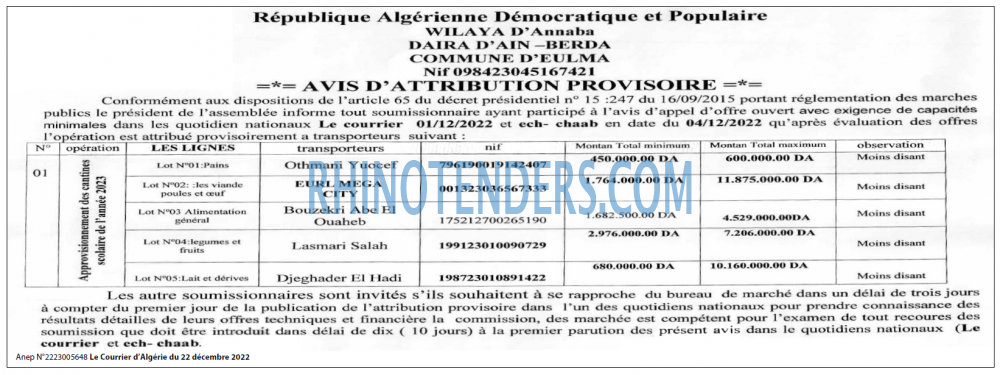 Le Courrier d'Algerie
