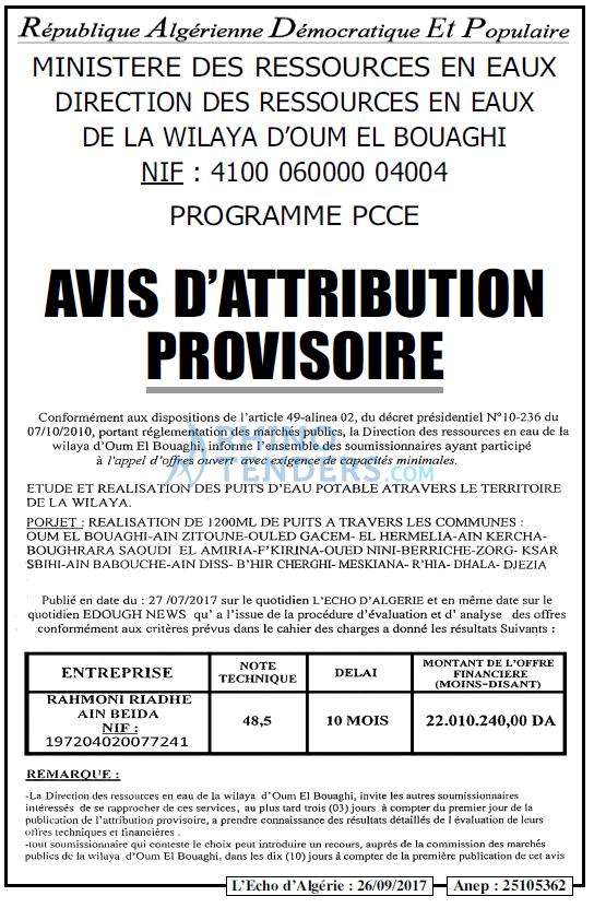 L'ECHO D'ALGERIE