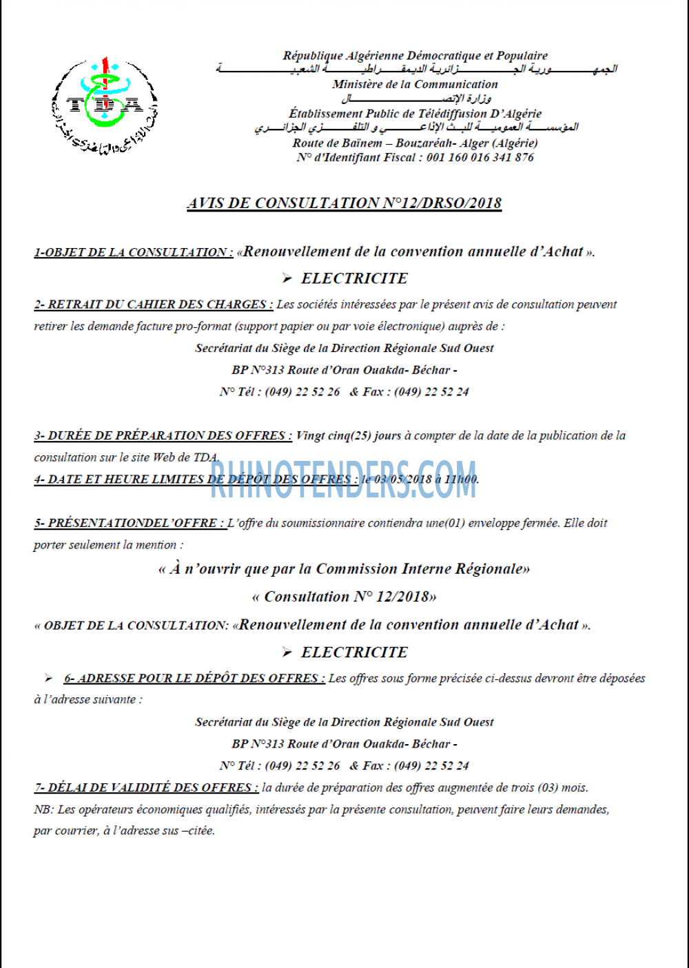 TDA - Télédiffusion d'Algérie