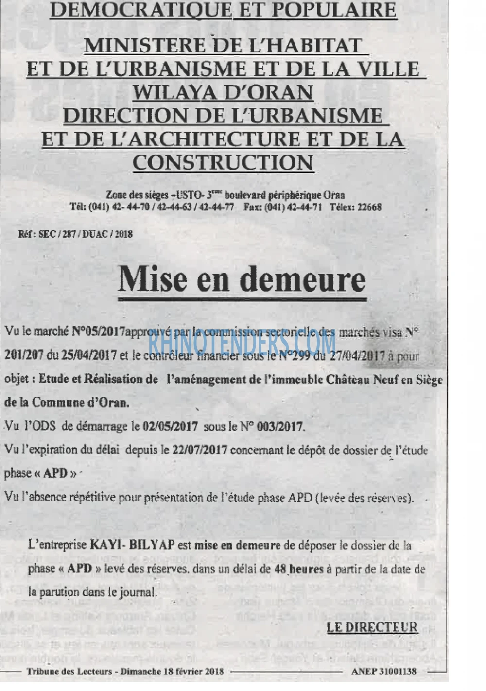 TRIBUNE DES LECTEURS