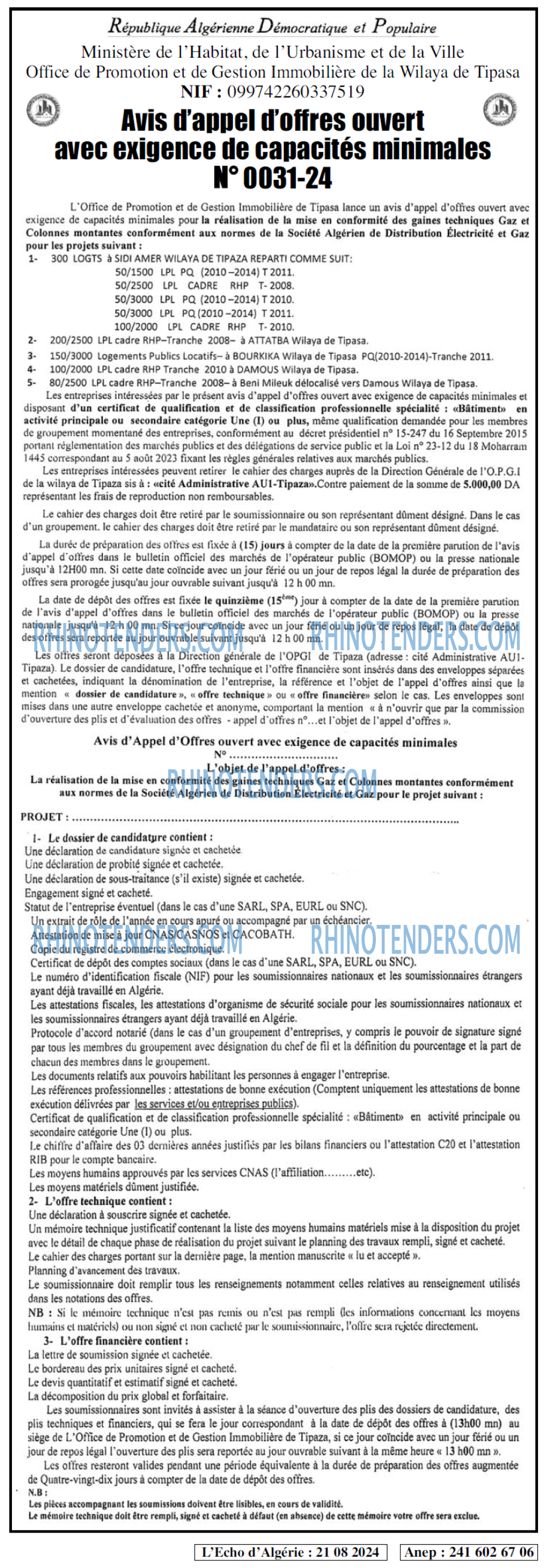 L'ECHO D'ALGERIE