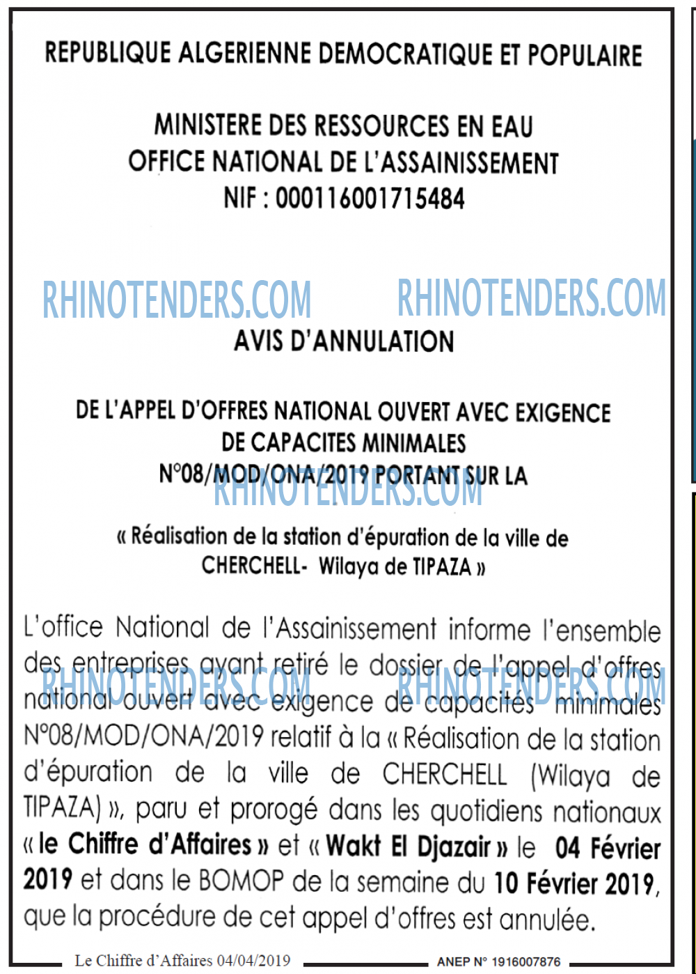 Le Chiffre d'Affaires