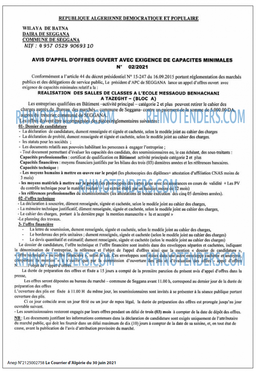 Le Courrier d'Algerie
