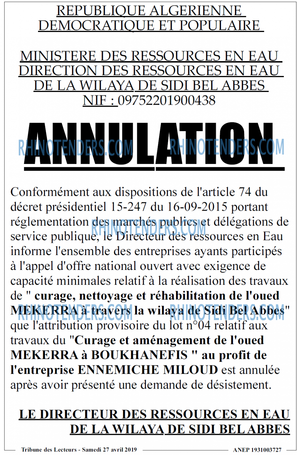 TRIBUNE DES LECTEURS