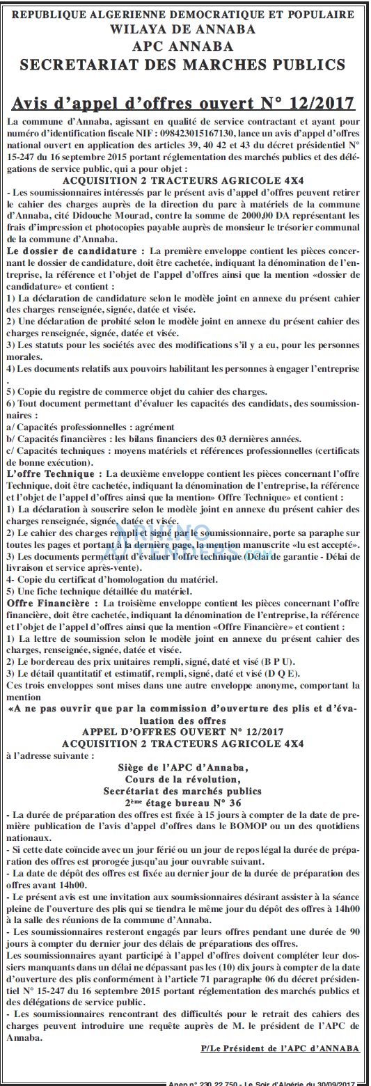 LE SOIR D'ALGERIE