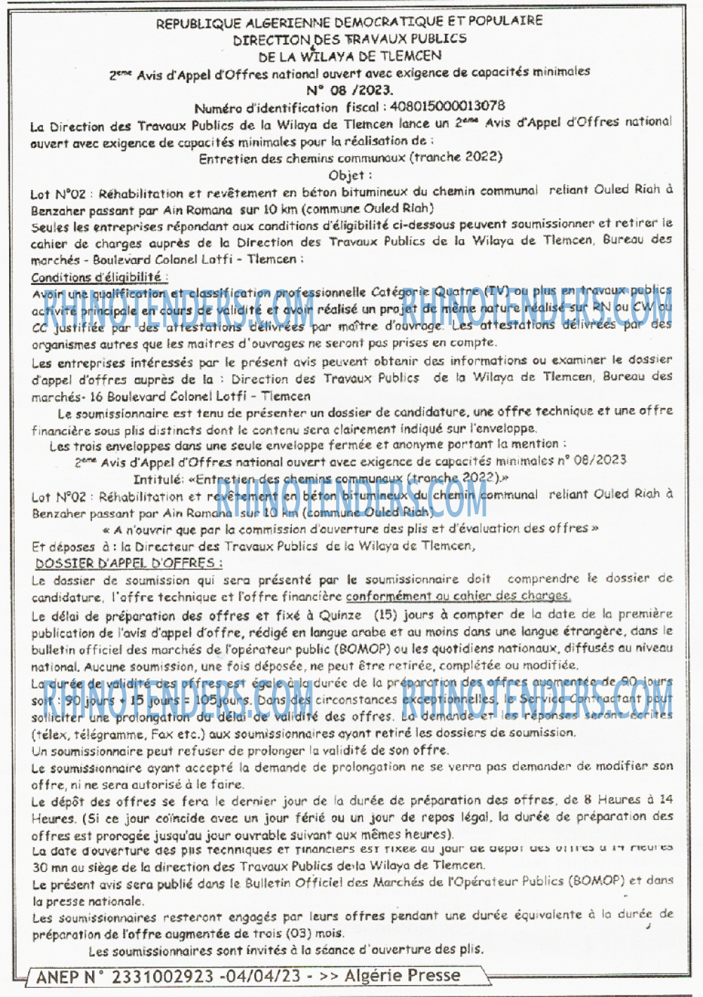 ALGERIE PRESSE