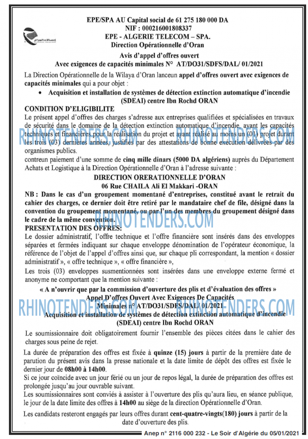 LE SOIR D'ALGERIE