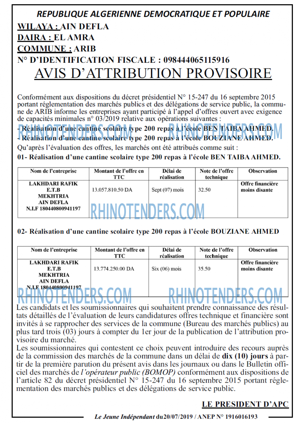 Jeune Independant