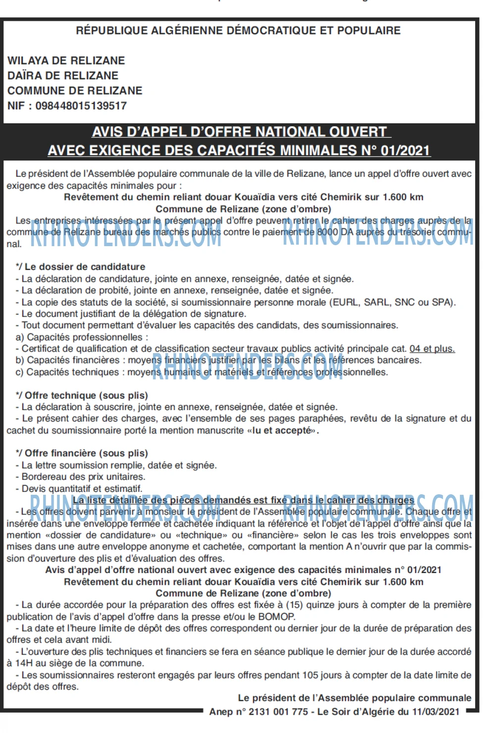 LE SOIR D'ALGERIE