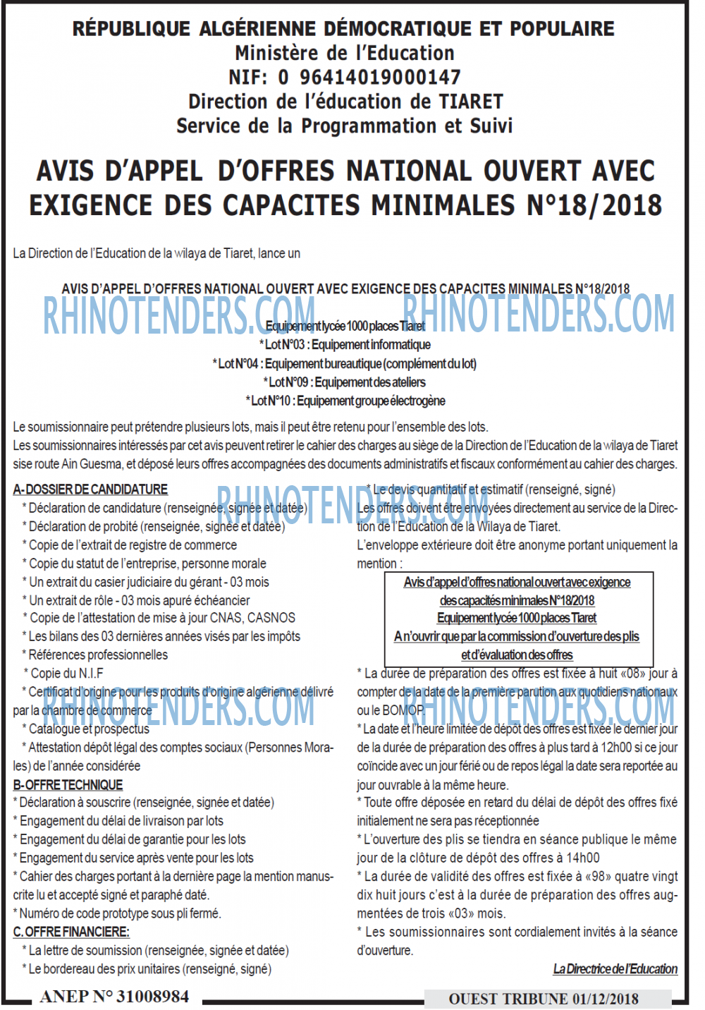 ouest TRIBUNE