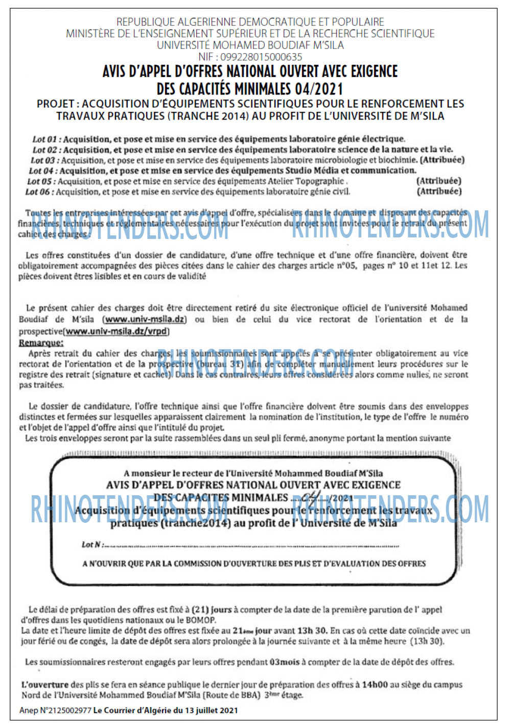 Le Courrier d'Algerie
