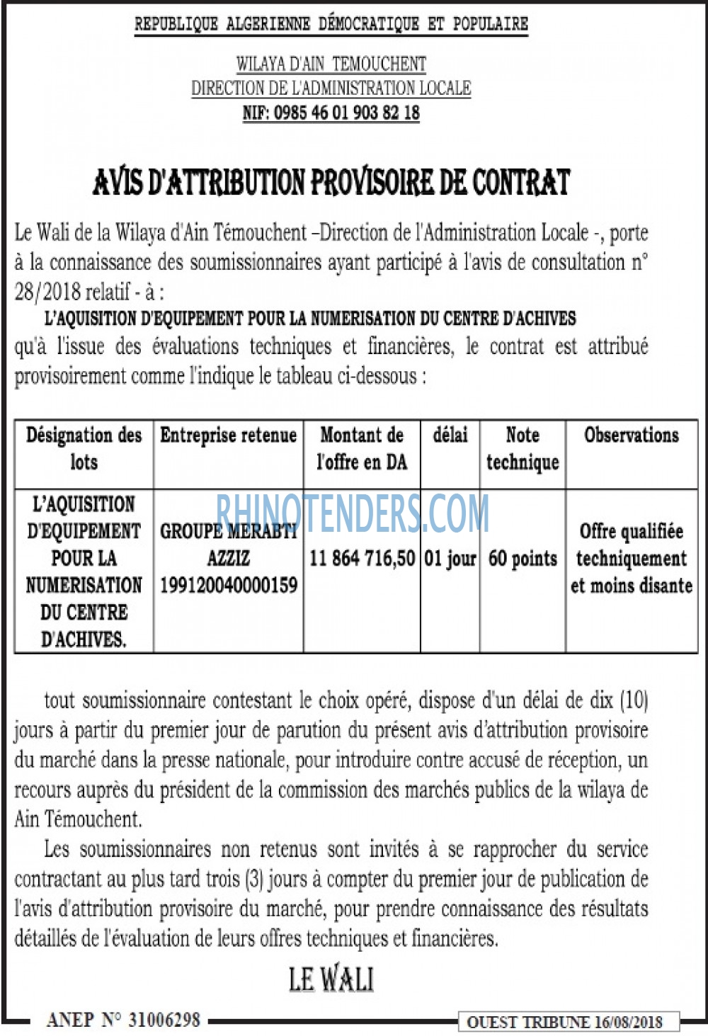 ouest TRIBUNE