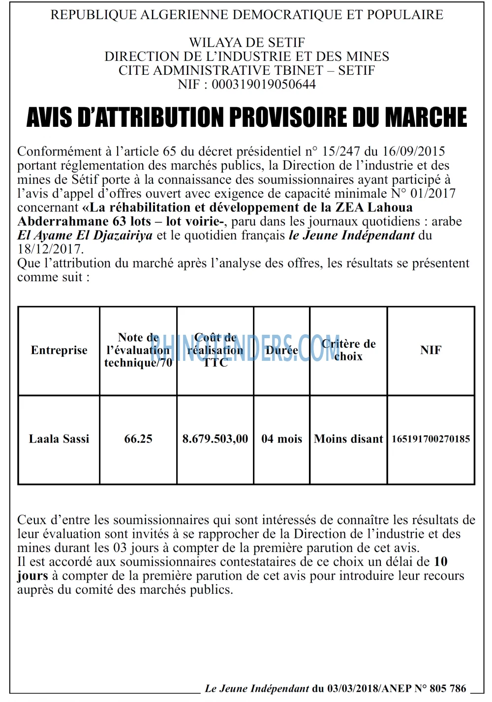 Jeune Independant